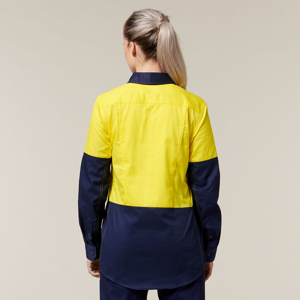 Hard Yakka Wm Shirt Long sleeve Hi vis Two Tone Vented - Y08225