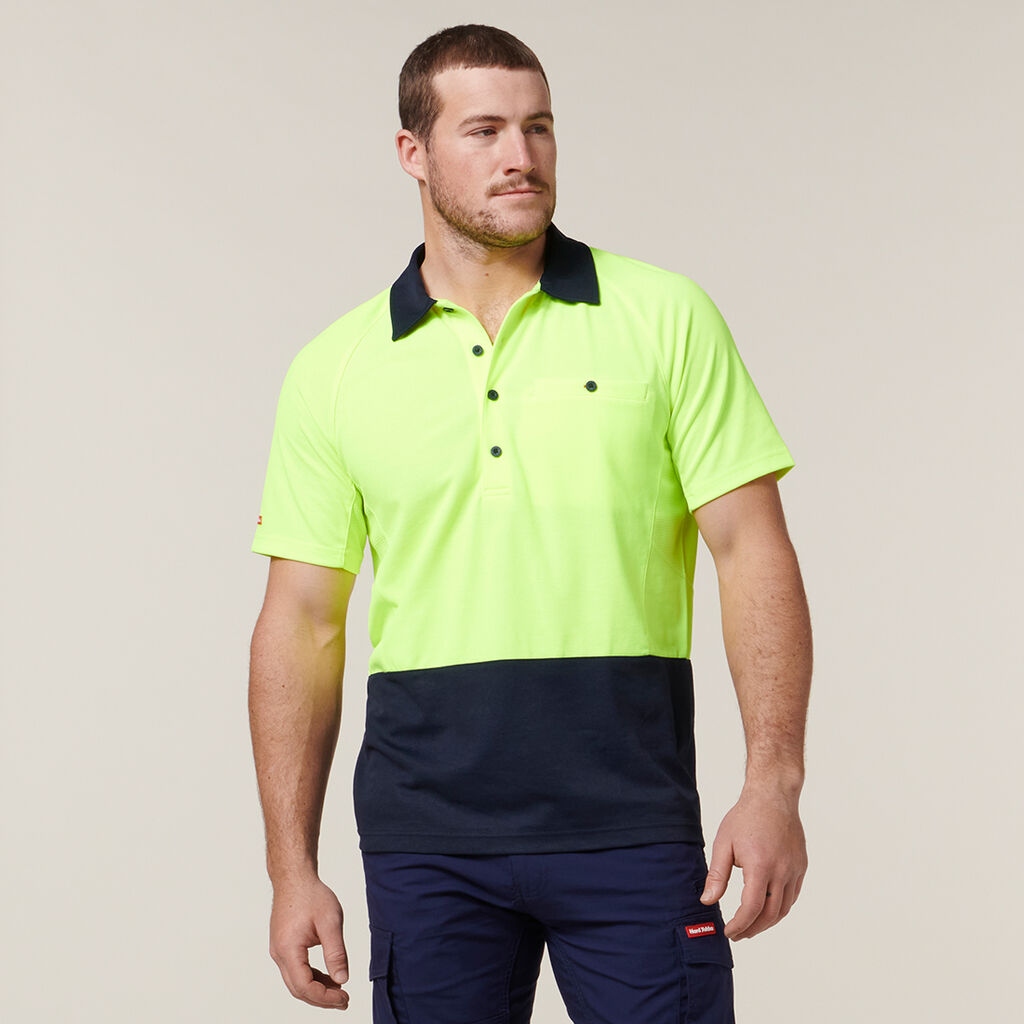 Hard Yakka Koolgear Hi-vis 2 Tone Vented Short Sleeve Polo - Y11396