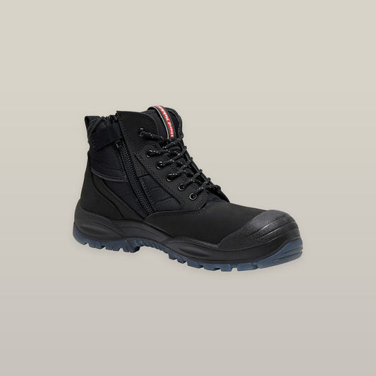 Hard Yakka Nite Vision Hi Vis Lace Up Steel Toe Safety Boot Black - Y60235