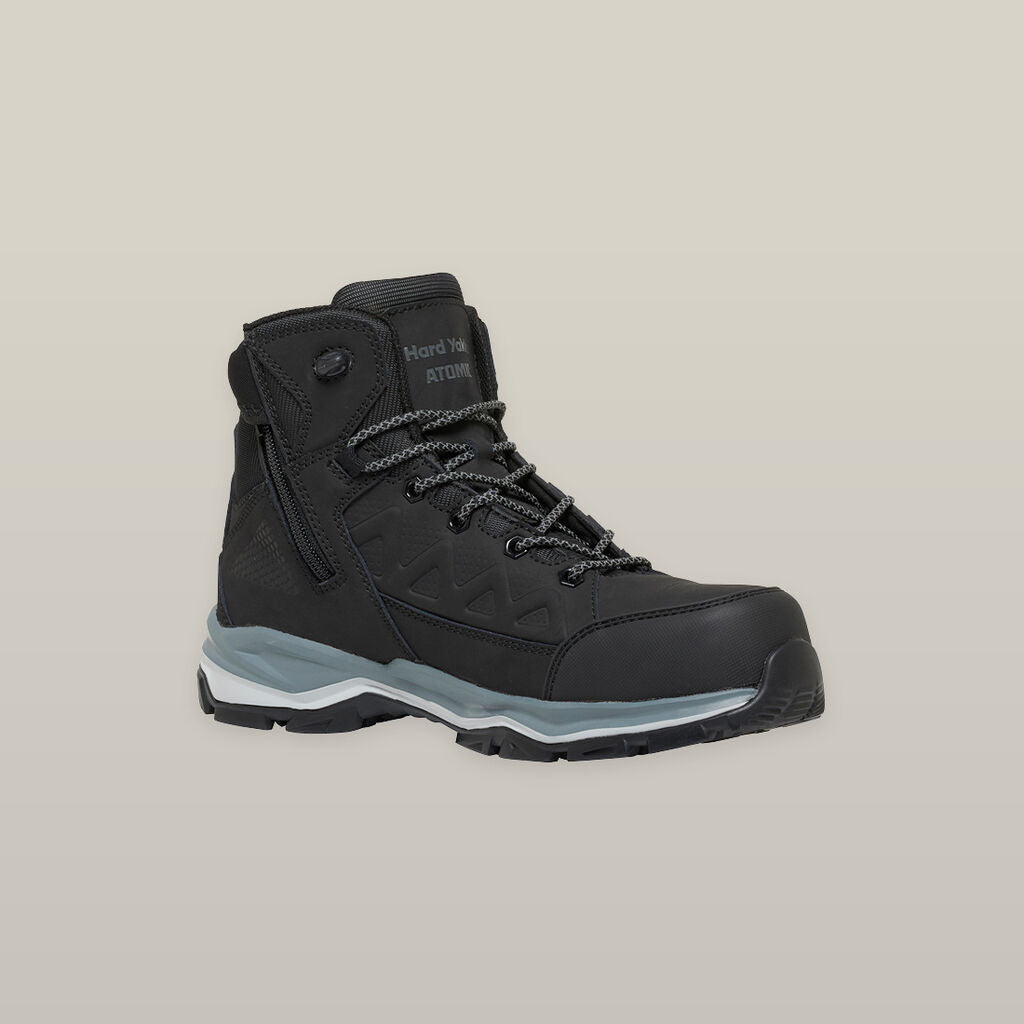 Hard Yakka Atomic Hybrid Lace Up & Side Zip Safety Boot Black - Y60285