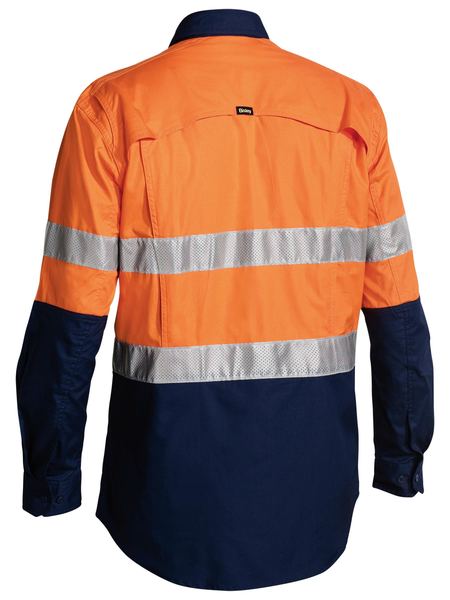 Bisley Taped X-AirFlow Hi Vis Ripstop Two Tone Long Sleeve Mens Shirt - BS6415T