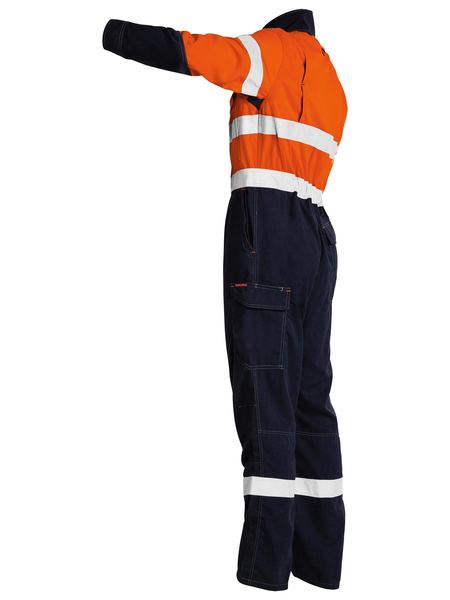 Bisley Tencate Tecasafe Plus 700 Taped Hi Vis Flame resistant(FR) Vented Mens Engineered Coverall - BC8086T