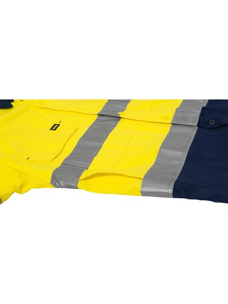 Bisley Taped X-AirFlow Hi Vis Ripstop Two Tone Long Sleeve Mens Shirt - BS6415T