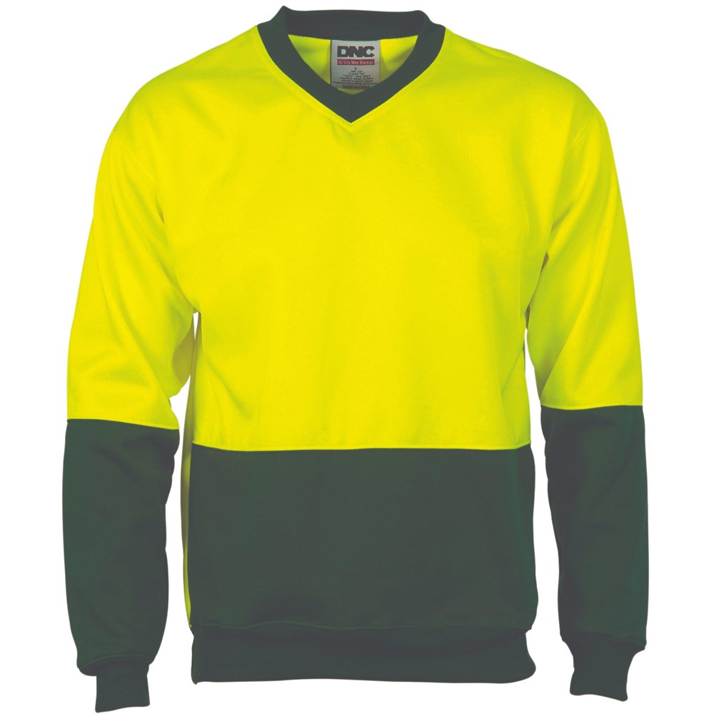 DNC Two Tone HiVis Sweatshirt V-Neck - 3822