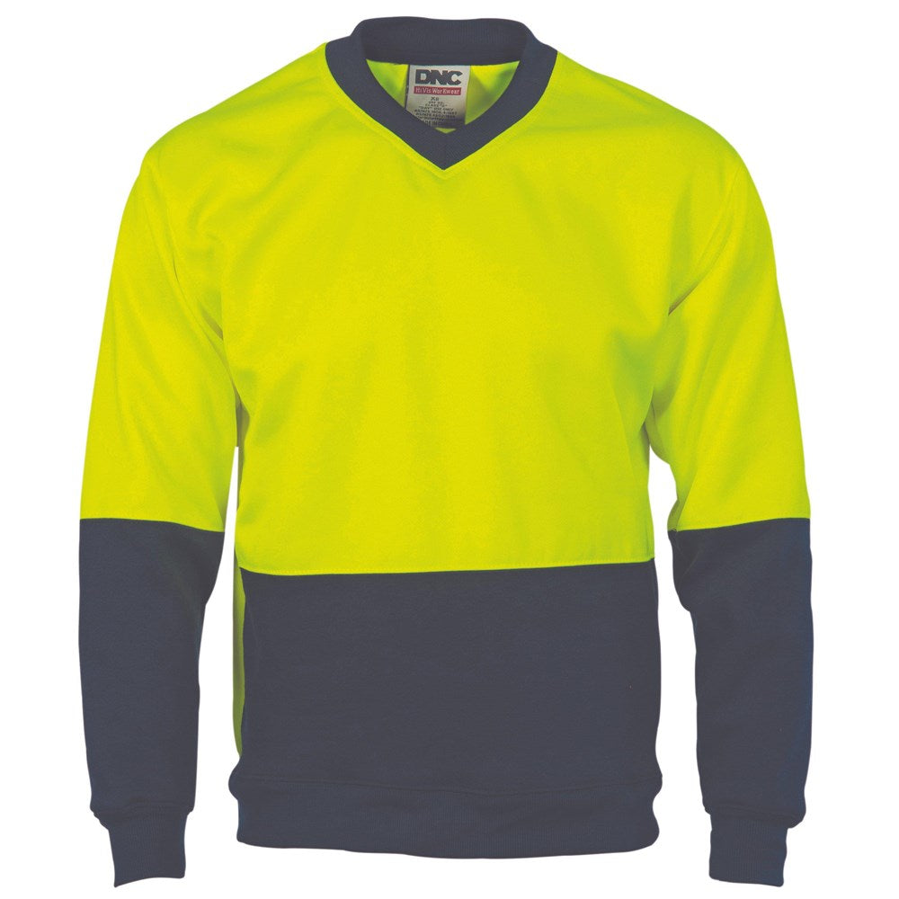 DNC Two Tone HiVis Sweatshirt V-Neck - 3822