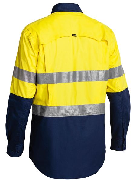 Bisley Taped X-AirFlow Hi Vis Ripstop Two Tone Long Sleeve Mens Shirt - BS6415T