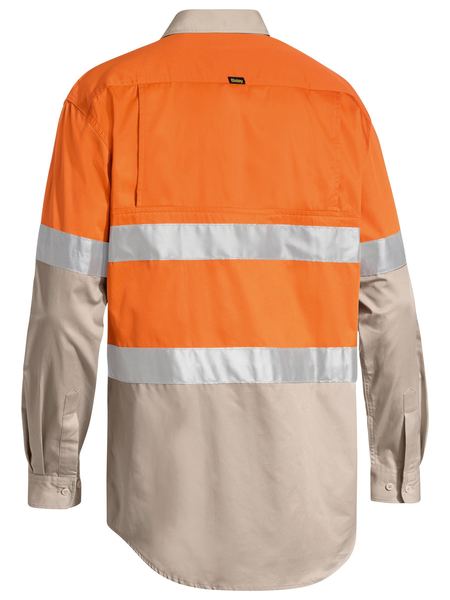 Bisley Taped Hi Vis Cool Lightweight Two Tone Long Sleeve Mens Shirt - BS6696T