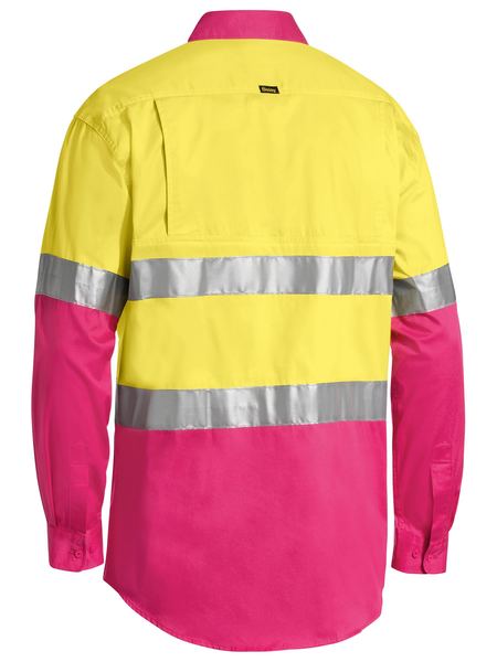 Bisley Taped Hi Vis Cool Lightweight Two Tone Long Sleeve Mens Shirt - BS6696T