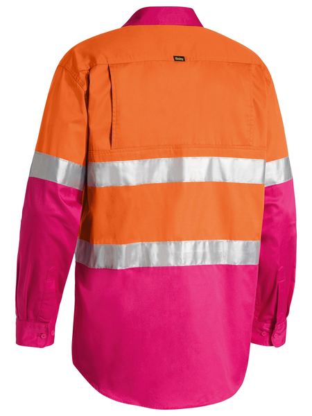 Bisley Taped Hi Vis Cool Lightweight Two Tone Long Sleeve Mens Shirt - BS6696T