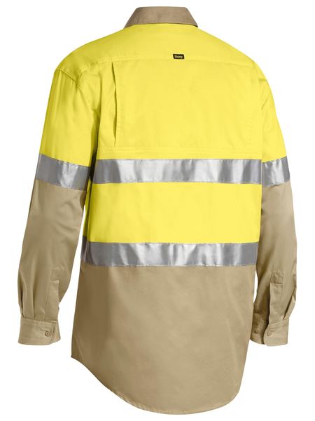 Bisley Taped Hi Vis Cool Lightweight Two Tone Long Sleeve Mens Shirt - BS6696T