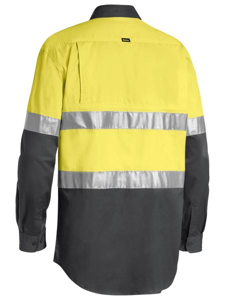Bisley Taped Hi Vis Cool Lightweight Two Tone Long Sleeve Mens Shirt - BS6696T