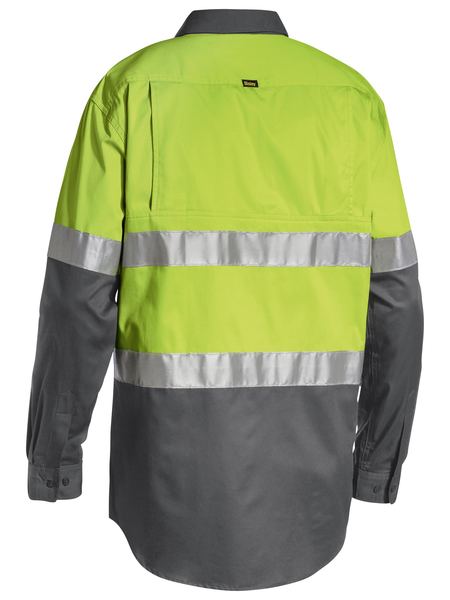 Bisley Taped Hi Vis Cool Lightweight Two Tone Long Sleeve Mens Shirt - BS6696T