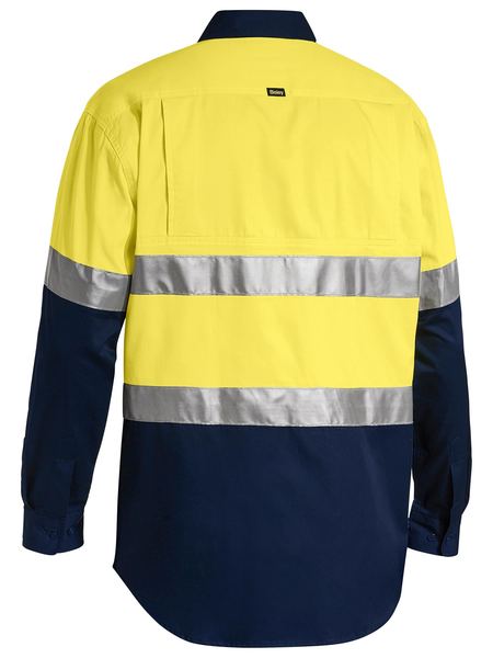 Bisley Taped Hi Vis Cool Lightweight Two Tone Long Sleeve Mens Shirt - BS6696T