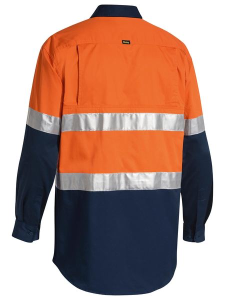 Bisley Taped Hi Vis Cool Lightweight Two Tone Long Sleeve Mens Shirt - BS6696T