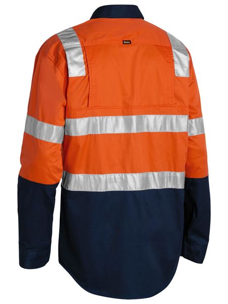 Bisley Taped Hi Vis Lightweight Two Tone With Shoulder Tape Long Sleeve Unisex Shirt - BS6432T