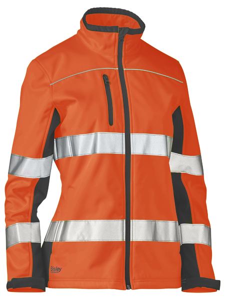 Bisley Womens Taped Hi Vis Two Tone Soft Shell Jacket - BJL6059T