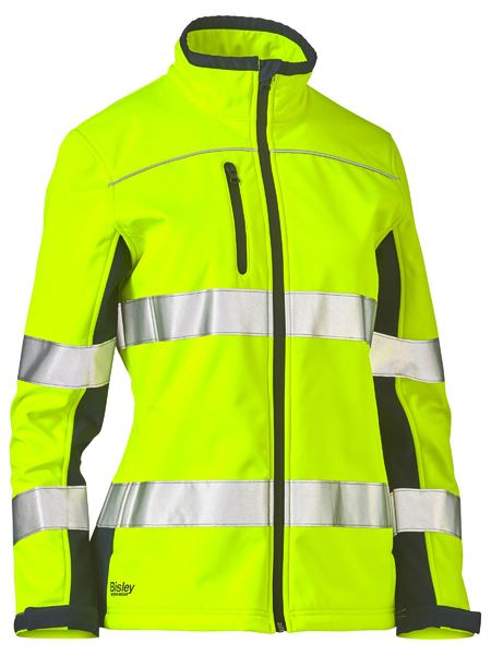 Bisley Womens Taped Hi Vis Two Tone Soft Shell Jacket - BJL6059T