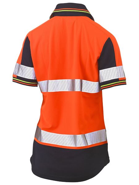 Bisley Womens Taped Hi Vis Two Tone Viscose -Neck Short Sleeve Polo - BKL1225T