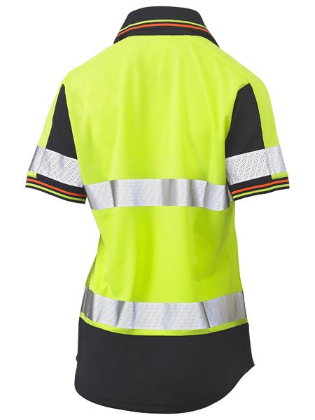 Bisley Womens Taped Hi Vis Two Tone Viscose -Neck Short Sleeve Polo - BKL1225T