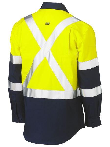 Bisley X Taped Biomotion Two Tone Hi Vis Lightweight Long Sleeve Drill Shirt - BS6696XT