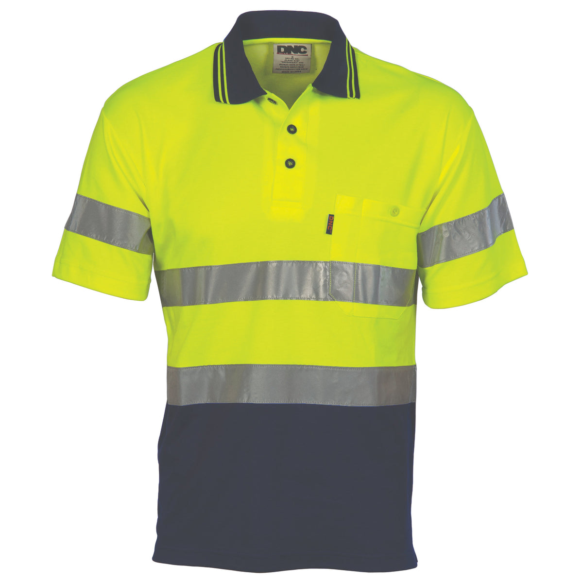 DNC Taped HiVis Two-Tone Cotton Back Short Sleeve Polo - 3717