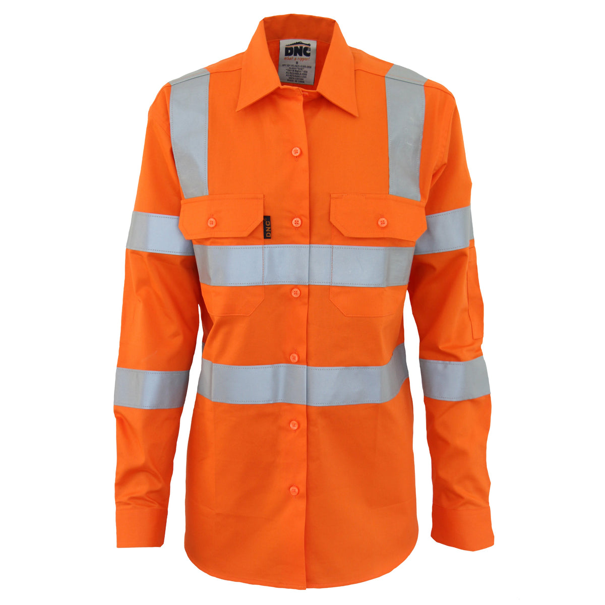 DNC Ladies HiVis L/W Cotton VIC Rail CSR Shirt - 3742