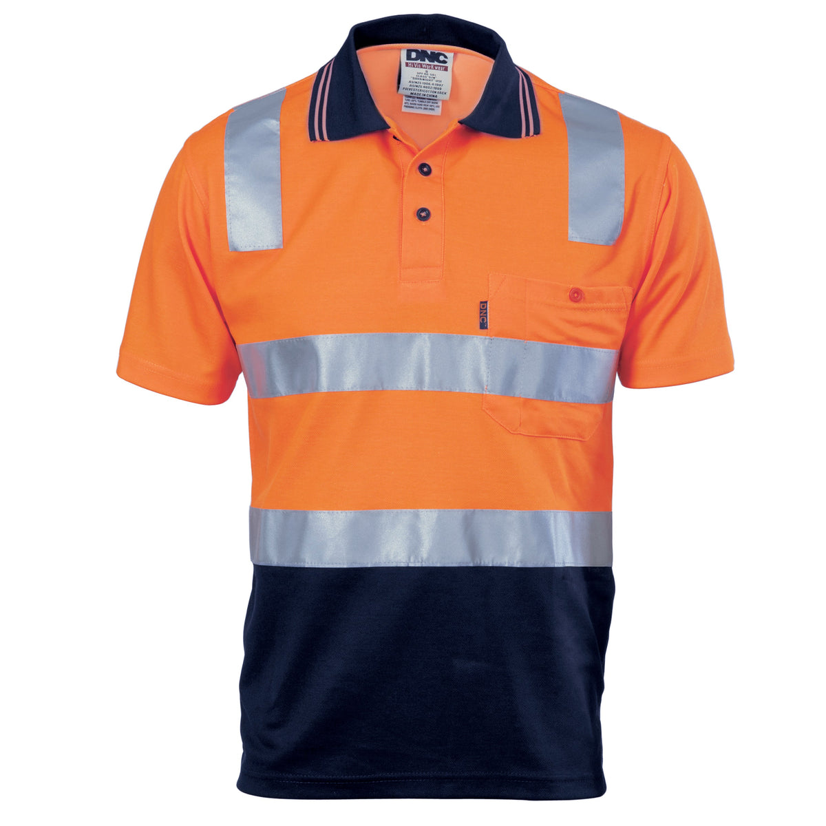 DNC Taped HiVis Two-Tone Cotton Back Short Sleeve Polo - 3817