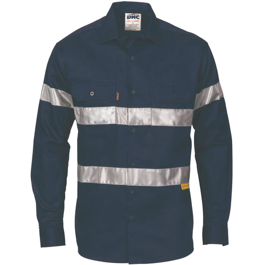 DNC Taped HiVis Cool-Breeze Light Weight Long Sleeve Cotton Shirt - 3967