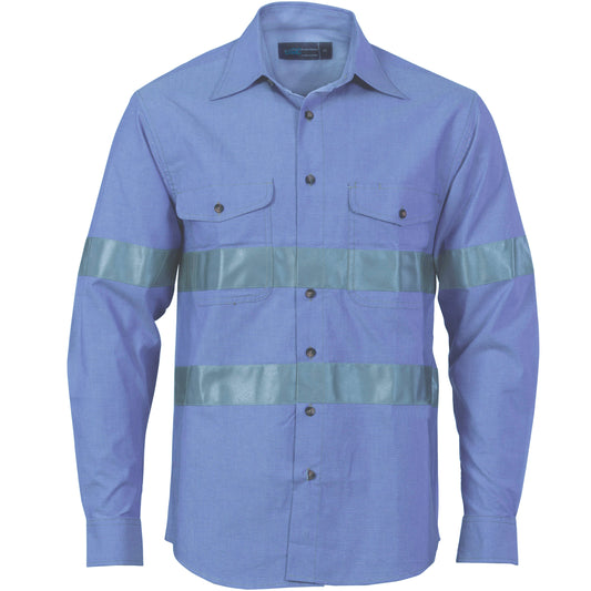 DNC Taped Cotton Chambray Long Sleeve Shirt - 3889