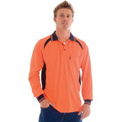 DNC Cool-Breeze Contrast Mesh Long Sleeve Polo - 3902