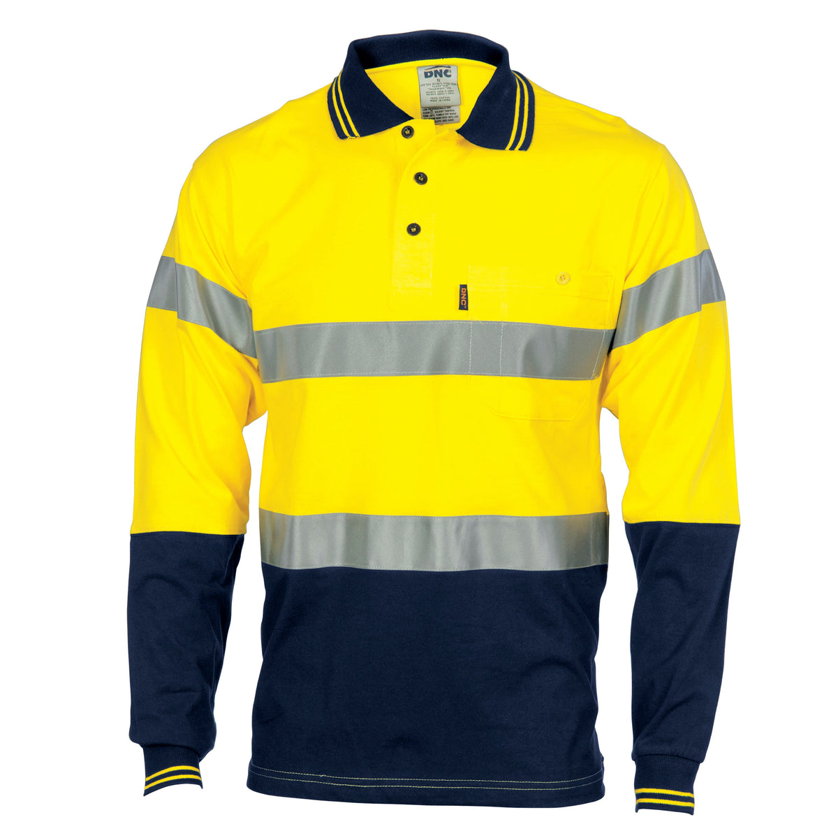 DNC Taped HiVis Jersey Long Sleeve Polo - 3916