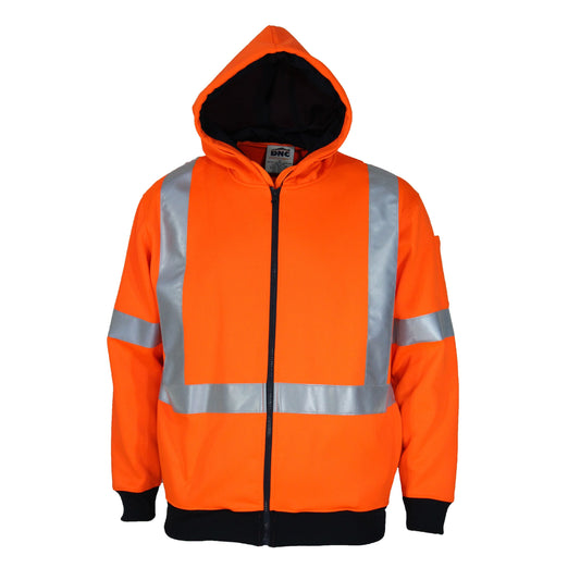DNC HiVis FullZip XBack FleecyHoodie - 3935