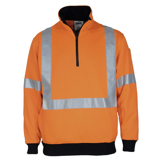 DNC HiVis X Back 1/2 Zip Cotton Jumper - 3952