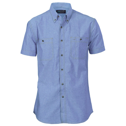 DNC Cotton Chambray Short Sleeve Shirt - 4101