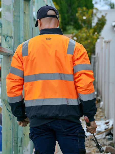 Bisley Taped Two Tone Hi Vis Bomber Jacket With Padded Lining - BJ6730T