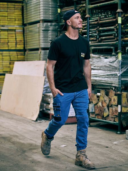 Bisley Flex & Move Stretch Denim Cargo Cuffed pants - BPC6335