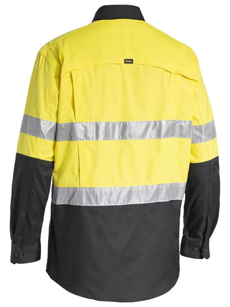 Bisley Taped X-AirFlow Hi Vis Ripstop Two Tone Long Sleeve Mens Shirt - BS6415T