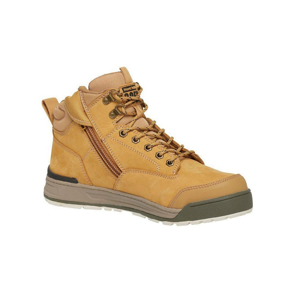Hard Yakka 3056 Lace Up & Side Zip Steel Toe Safety Boot Wheat - Y60200