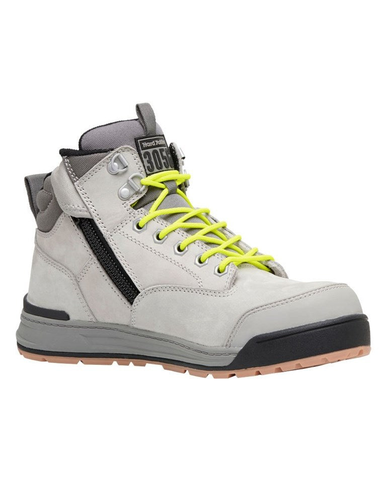 Hard Yakka 3056 Lace Up & Side Zip Steel Toe Safety Boot Grey - Y60202