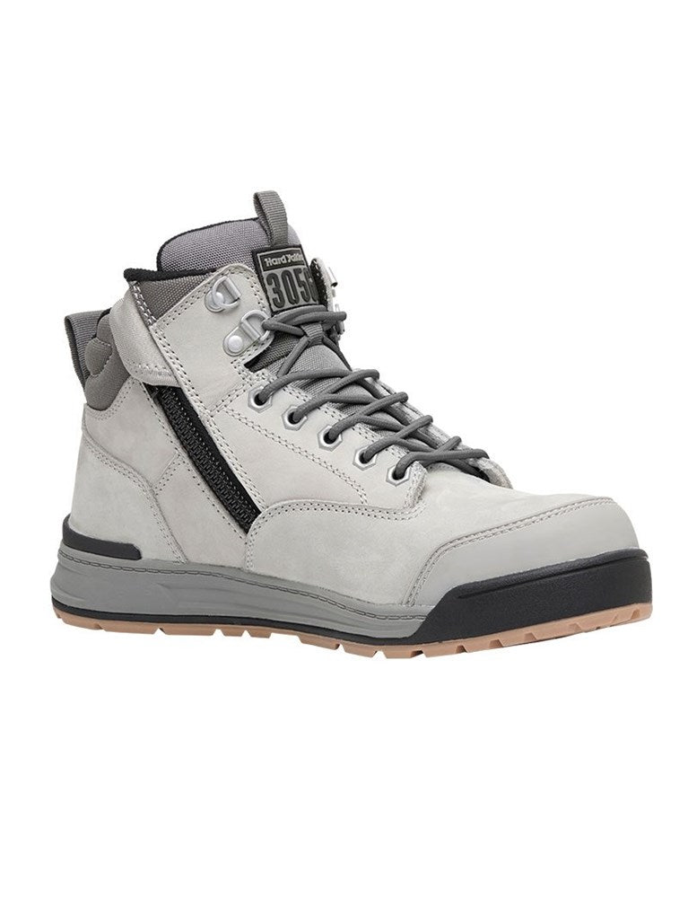 Hard Yakka 3056 Lace Up & Side Zip Steel Toe Safety Boot Grey - Y60202