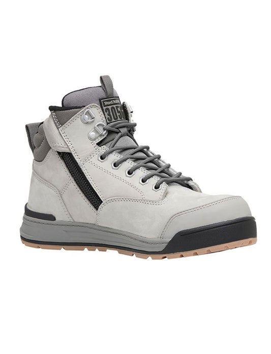 Hard Yakka 3056 Lace Up & Side Zip Steel Toe Safety Boot Grey - Y60202