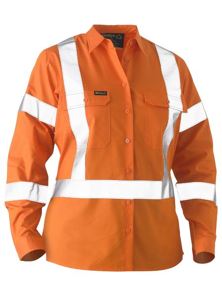 Bisley Womens Shirt L/S  Light Weight X Tape Recycled - BL6266XT