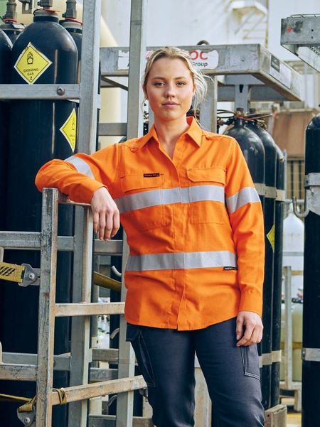 Bisley Womens Shirt Flame resistant (FR) Apex 160 Tape - BL8339T
