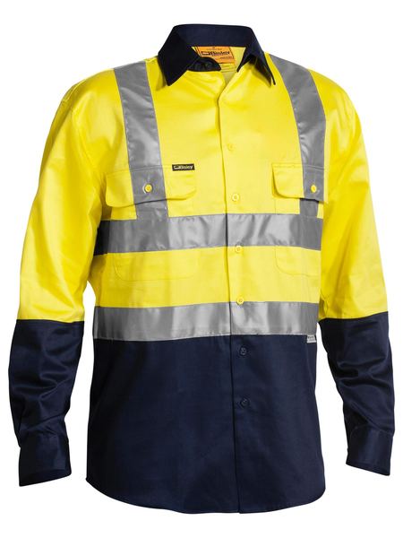 Bisley Taped Hi Vis Two Tone Long Sleeve Mens Shirt - BS6267T