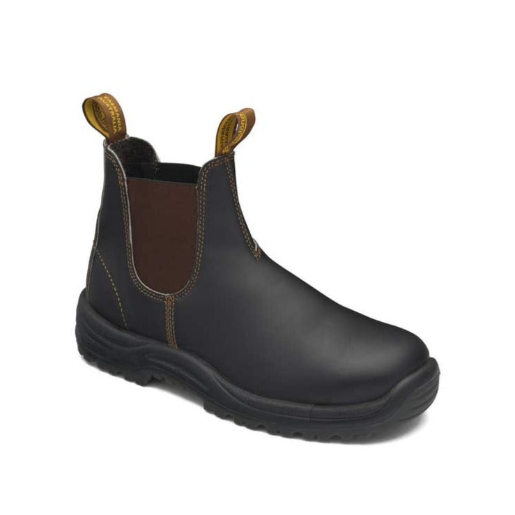 Blundstone Unisex Elastic Sided Safety Boot, Stout Brown - 172 the-boot-shed