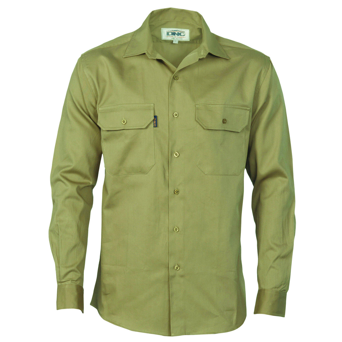 DNC Cotton Drill Long Sleeve Work Shirt - 3202-Queensland Workwear Supplies