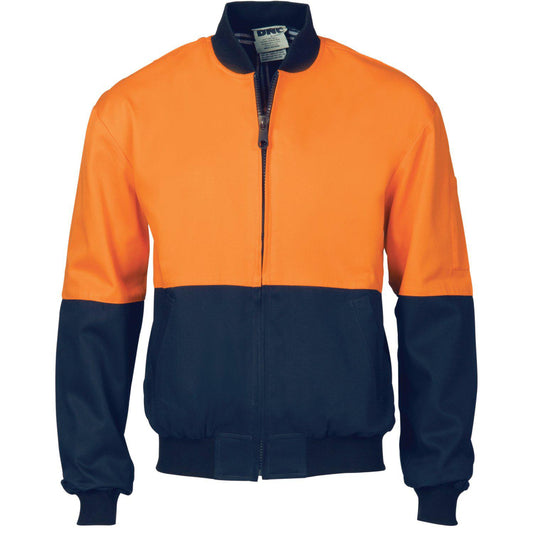DNC HiVis 2-Tone Cotton Bomber Jacket - 3757-Queensland Workwear Supplies