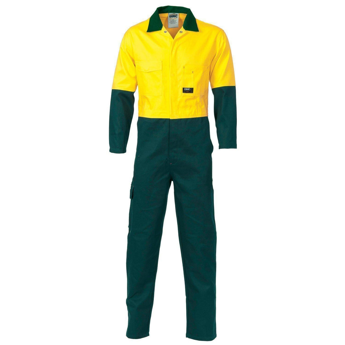 DNC HiVis 2-Tone Cotton Drill Coverall - 3851-Queensland Workwear Supplies