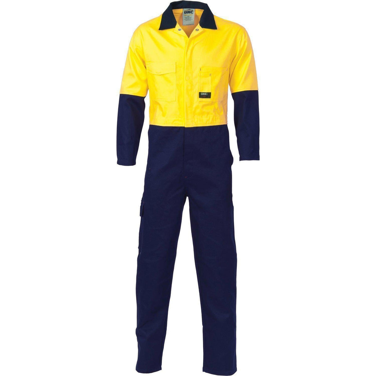 DNC HiVis 2-Tone Cotton Drill Coverall - 3851-Queensland Workwear Supplies