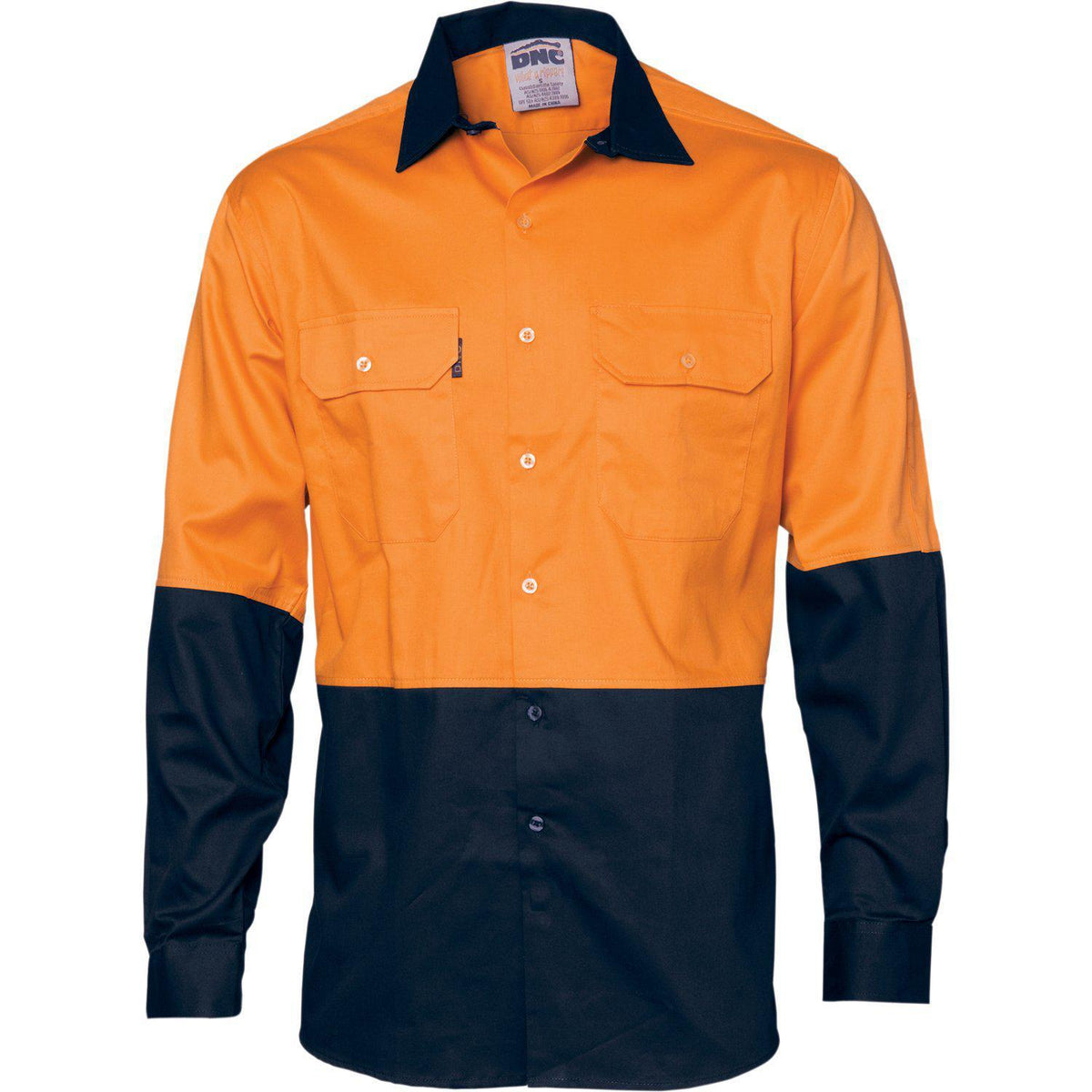 DNC HiVis 2-Tone Vented Drill Long Sleeve Shirt - 3981-Queensland Workwear Supplies